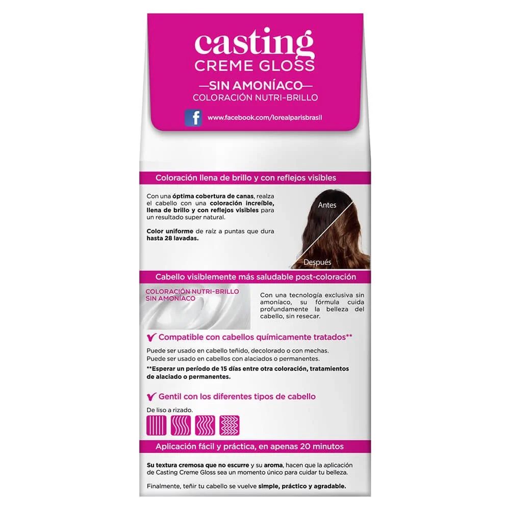 Tinte L'oreal Casting Creme Gloss Sin Amoniaco Nro. 535 Chocolate