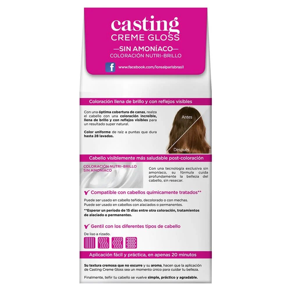 Tinte L'oreal Casting Creme Gloss Sin Amoniaco Nro. 630 Caramelo