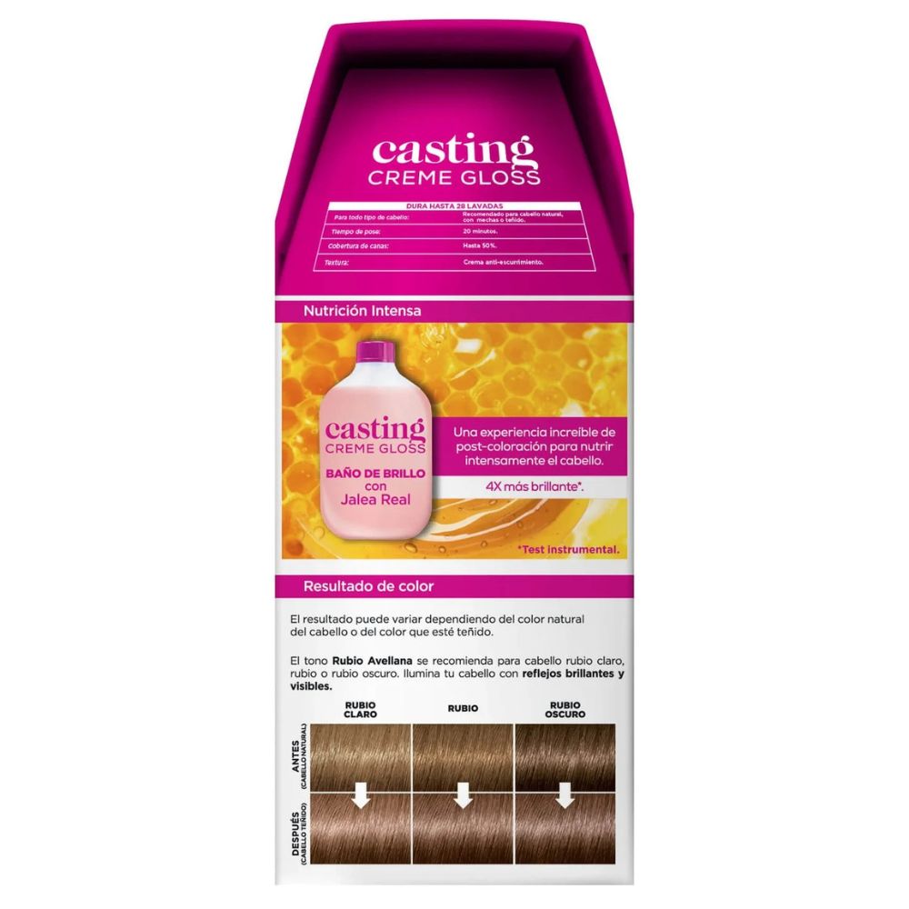 Tinte L'oreal Casting Creme Gloss Sin Amoniaco Nro. 713 Rubio Avellana