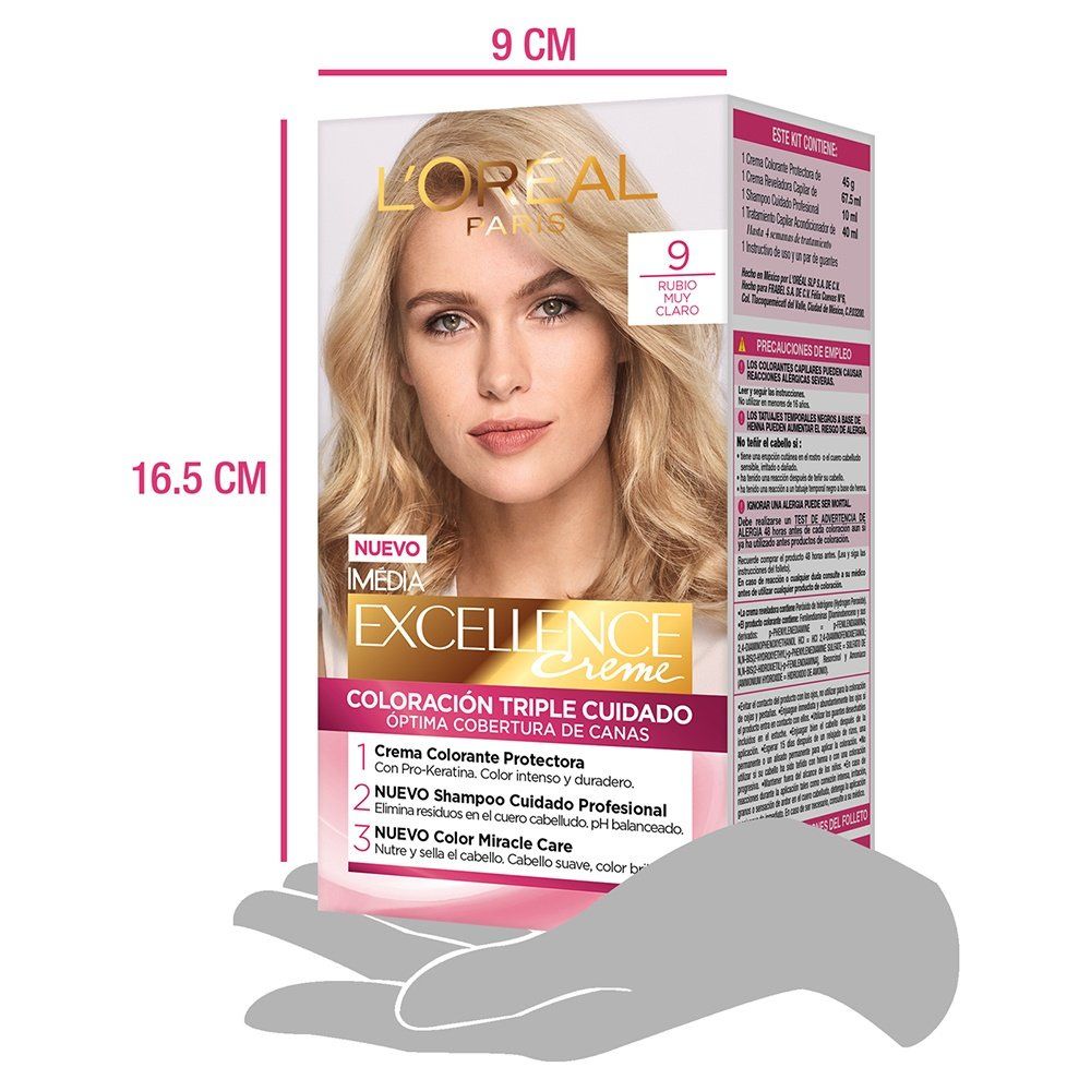 Tinte L'oreal Excellence Creme 9 Rubio Muy Claro