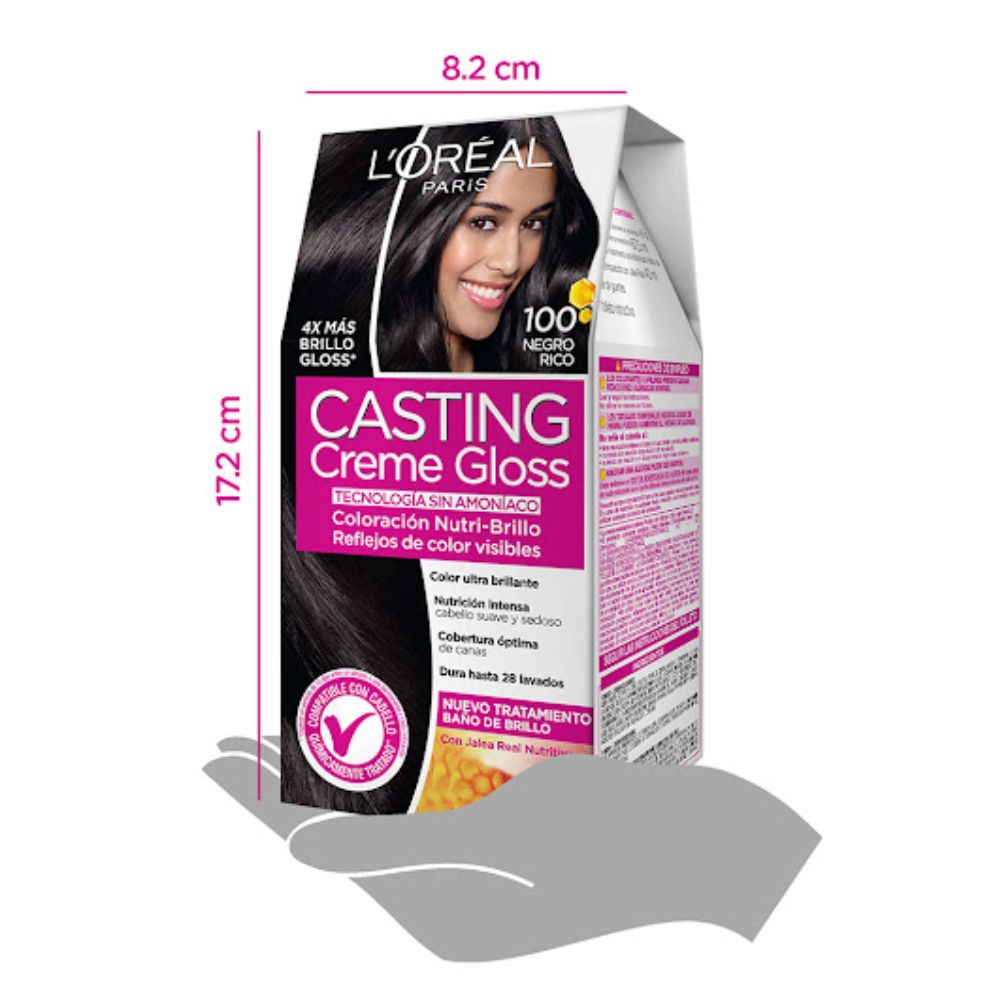 Tinte Loreal Casting Creme Gloss Sin Amoniaco Nro. 100 Negro Rico