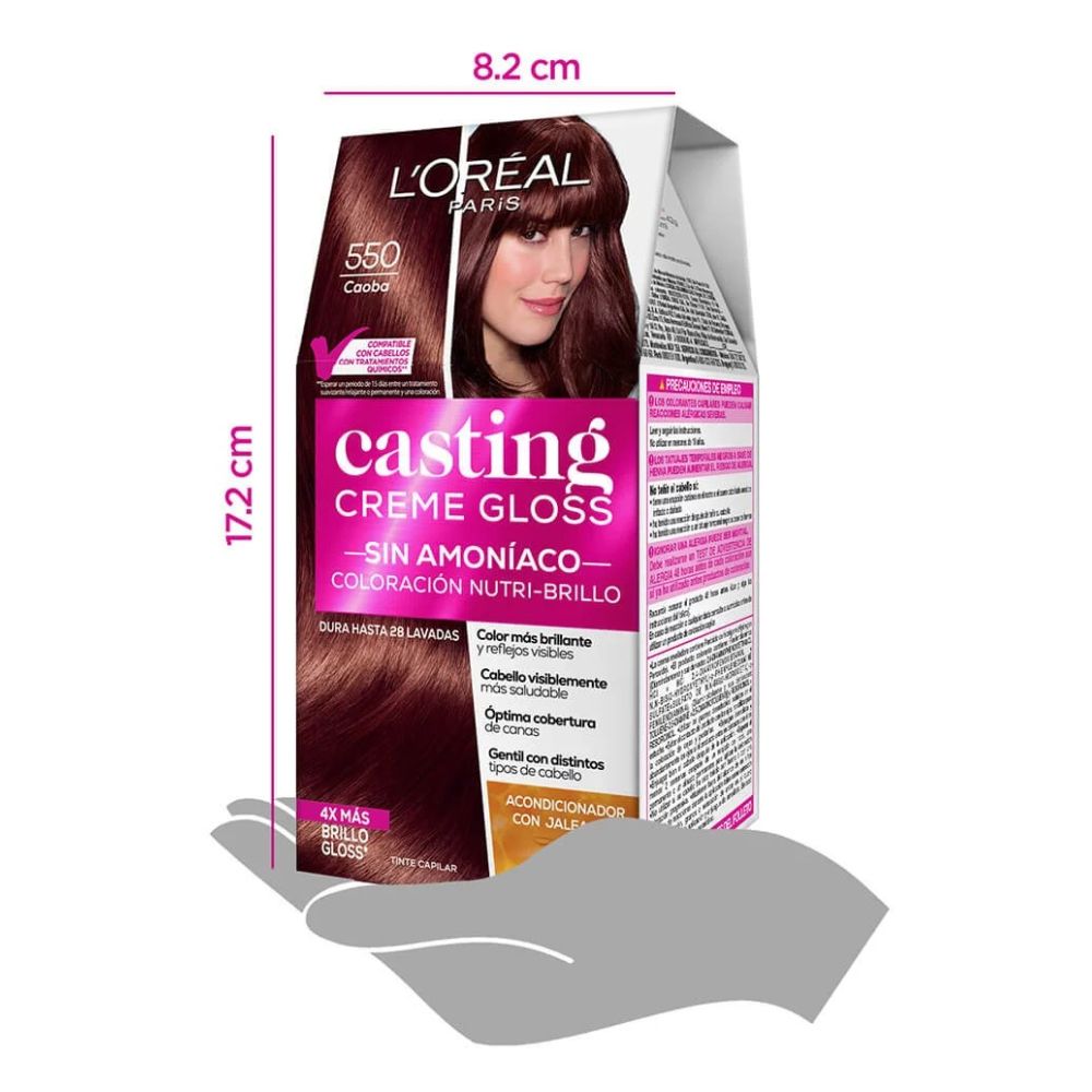 Tinte Loreal Casting Creme Gloss Sin Amoniaco Nro. 550 Caoba