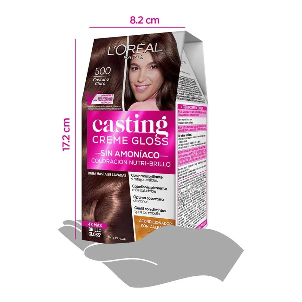 Tinte L'oreal Casting Creme Gloss Sin Amoniaco Nro. 500 Castaño Claro