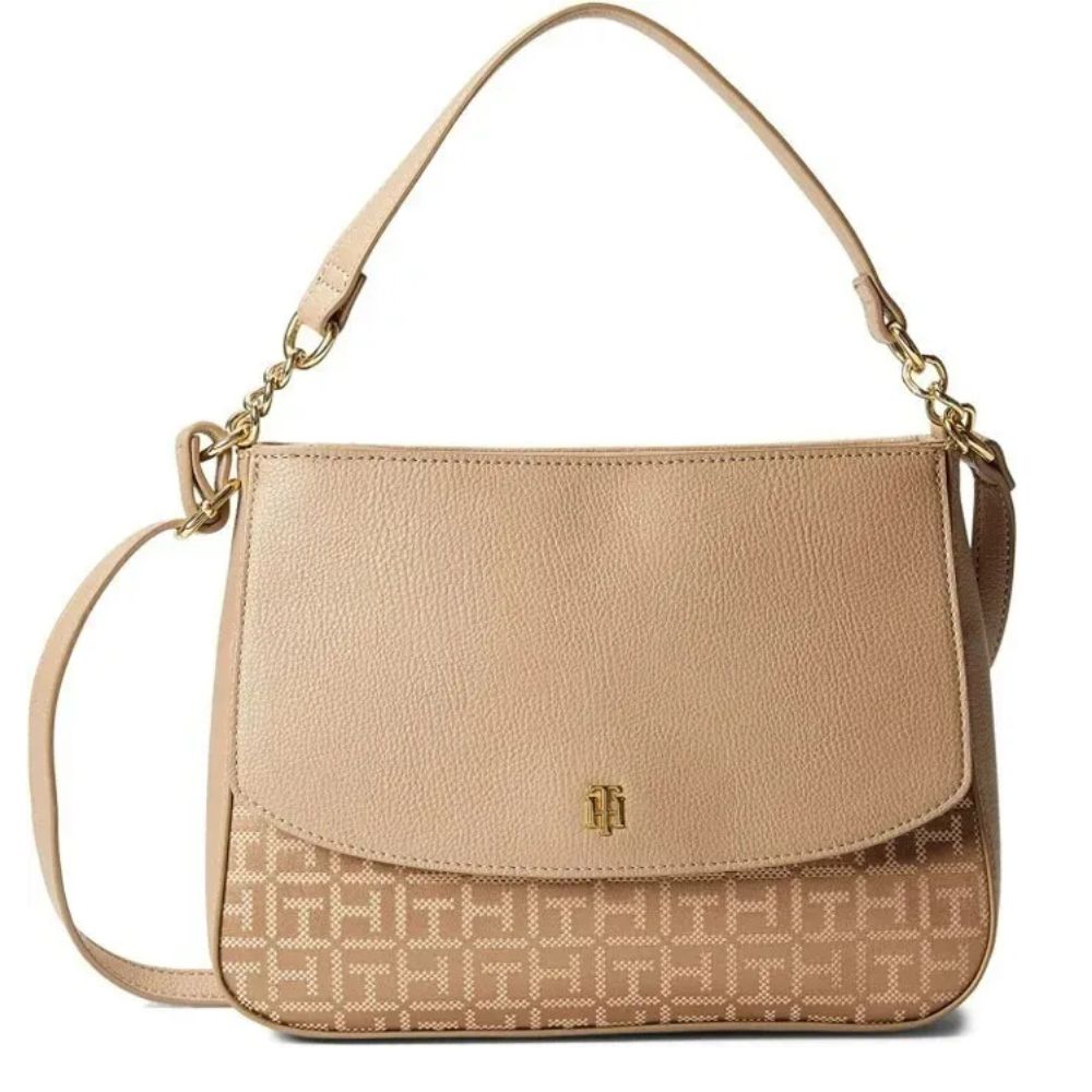 Tommy Hilfiger Cartera Crossbody Dark Taupe Golden
