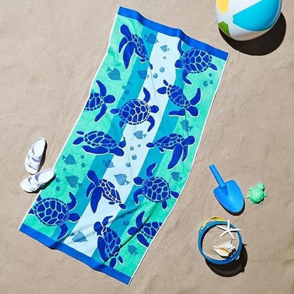 Toalla de Playa 100% Algodon Kids Diseño Tortuga 76cm x 152cm