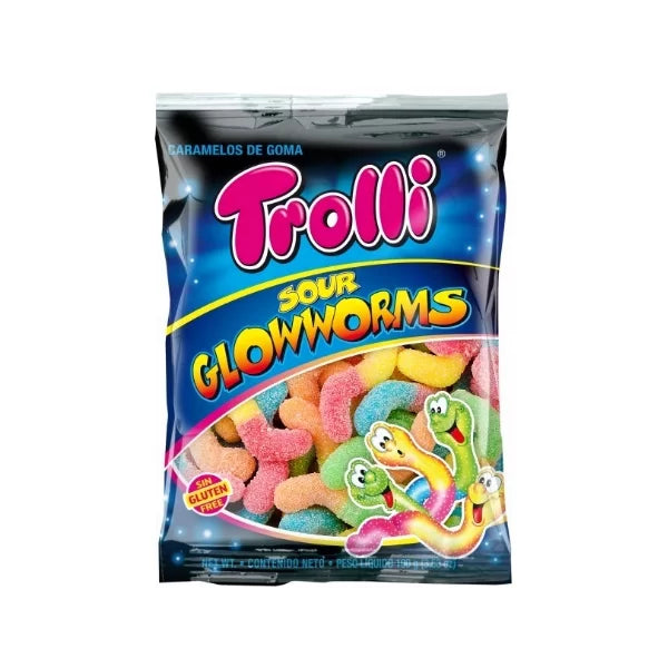 Trolli Gomitas Sour Glowworms Sin Gluten 100gr