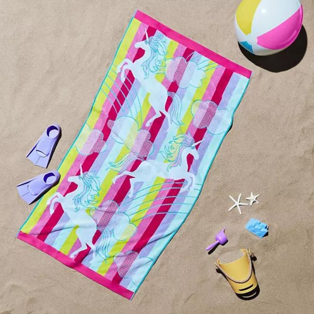 Toalla de Playa 100% Algodon Kids Diseño de Unicornio 76cm x 152cm