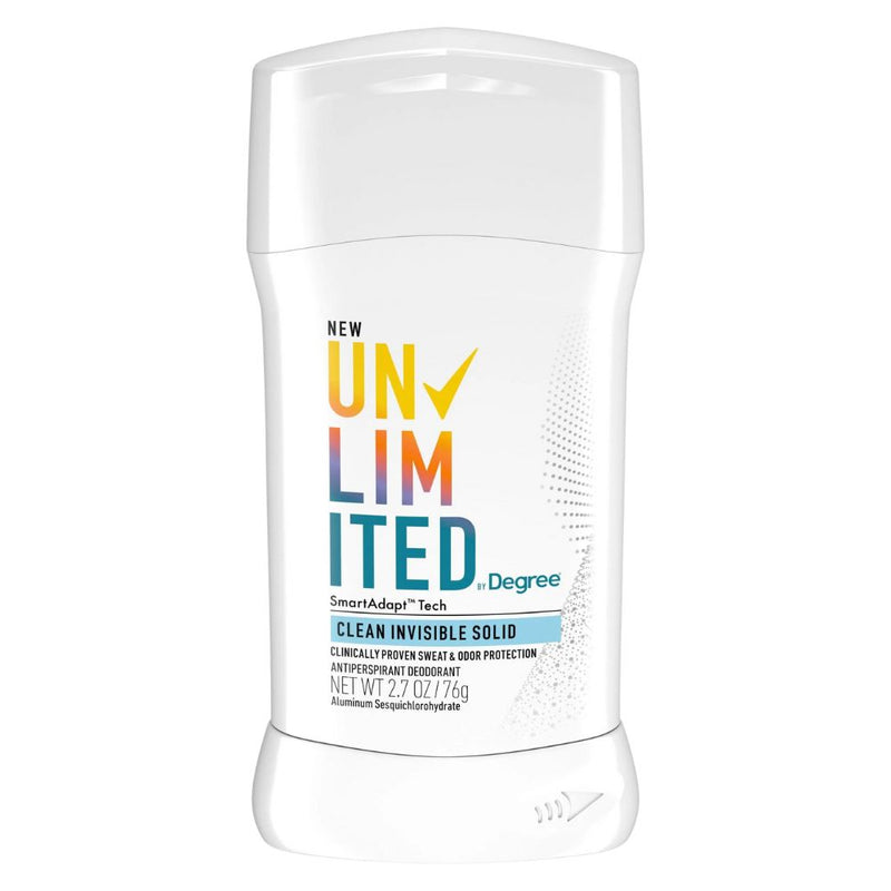 Degree Unlimited Antiperspirant Deodorant Stick Clean Invisible Solid 76.5gr
