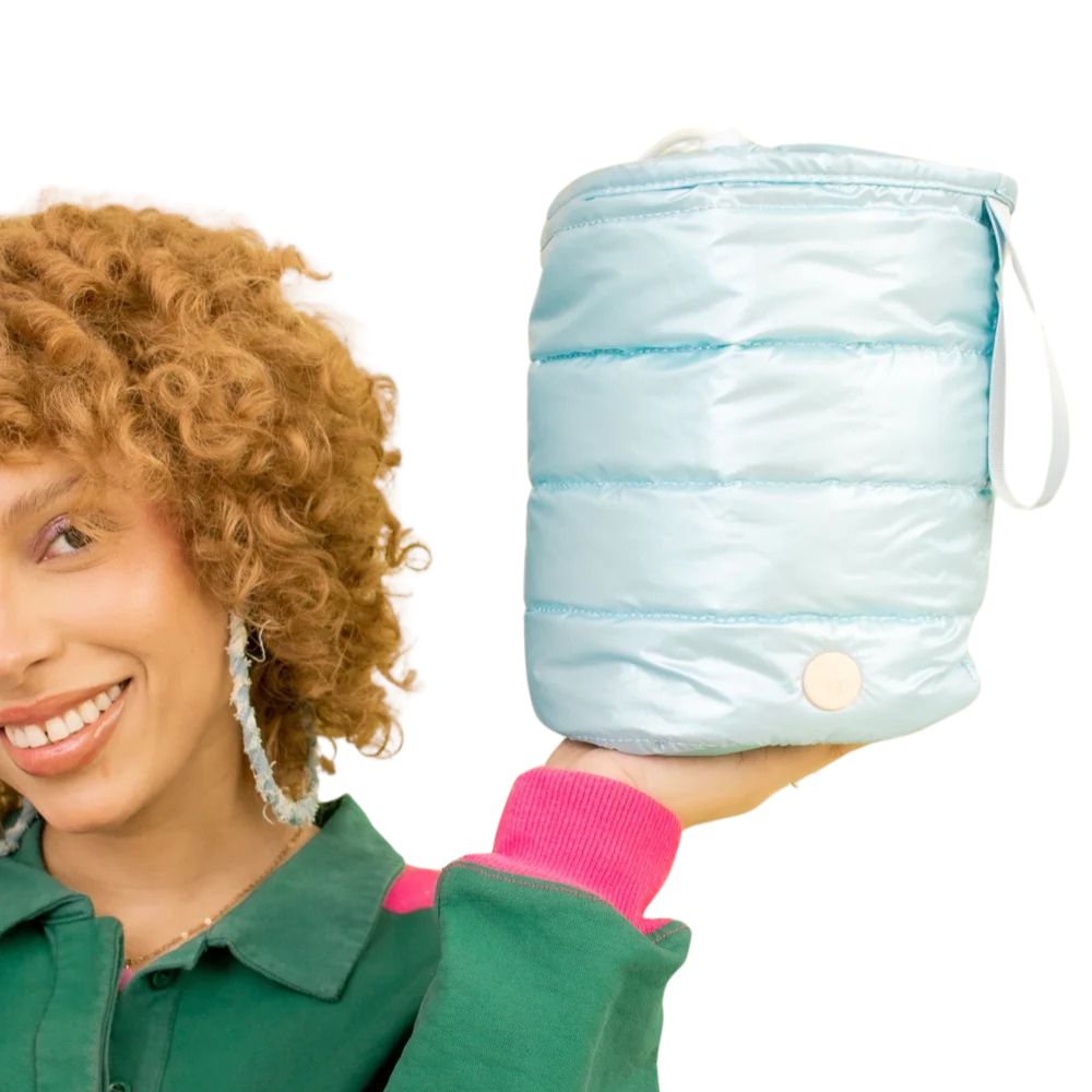 Vanessa Boulton Estuche Cilindro Puffy-Celeste