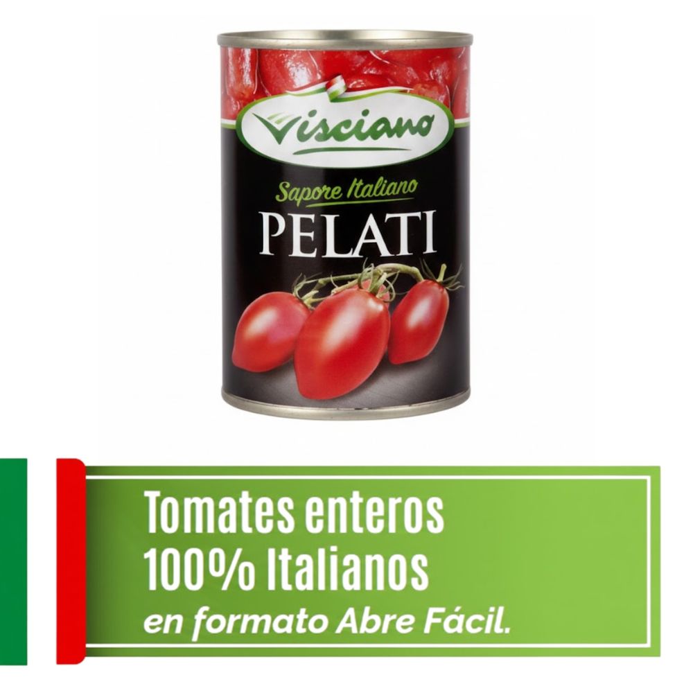 Visciano Sapore Italiano Tomate Pelado Lata Abre Fácil 400gr