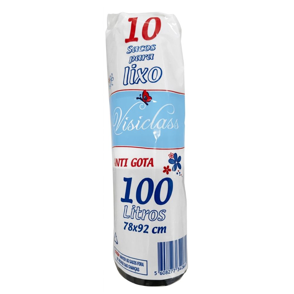 Visiclass Rollo de 10 Bolsas para basura de 100 Litros 78 x 92 cms