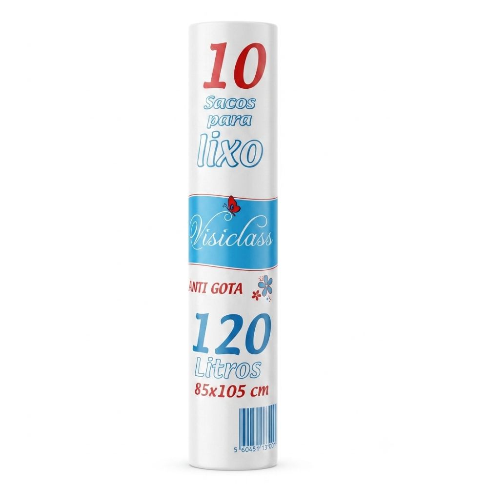 Visiclass Rollo de 10 Bolsas para basura de 120 Litros 85 x 105 cms