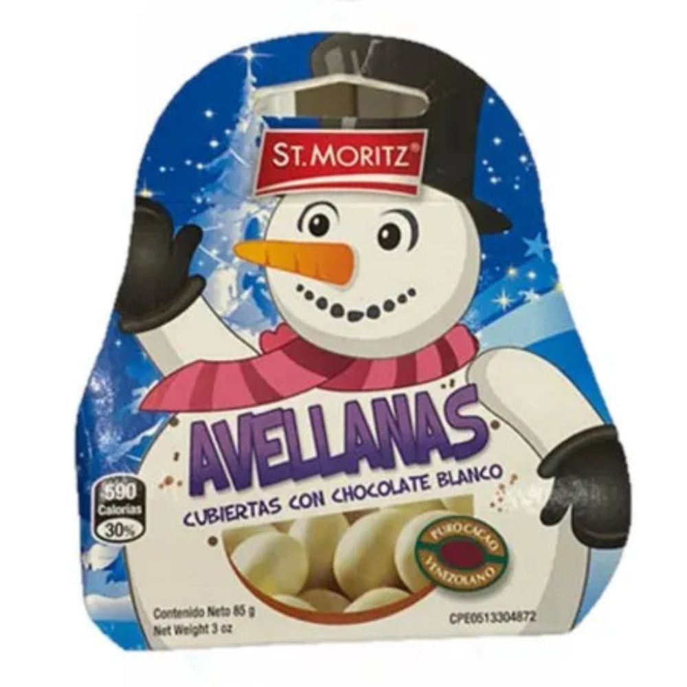 St. Moritz Navidad Avellanas Cubiertas Con Chocolate Blanco