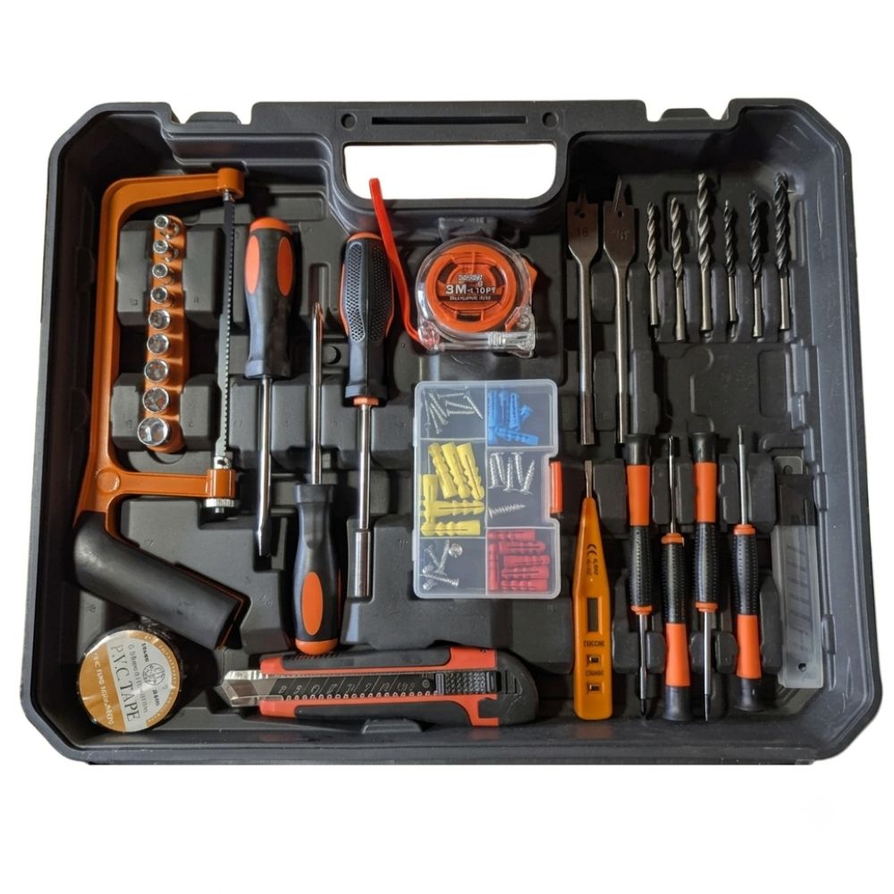 Wequp Kit De Herramientas Con Taladro Inalámbrico 3/8"(12V-25N.m)