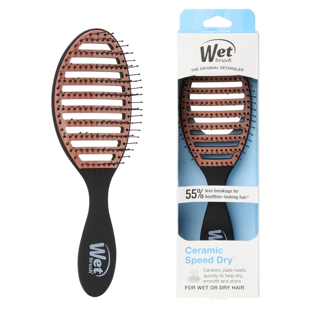 Wet Brush Cepillo Para El Cabello Ceramic Speed Dry Black