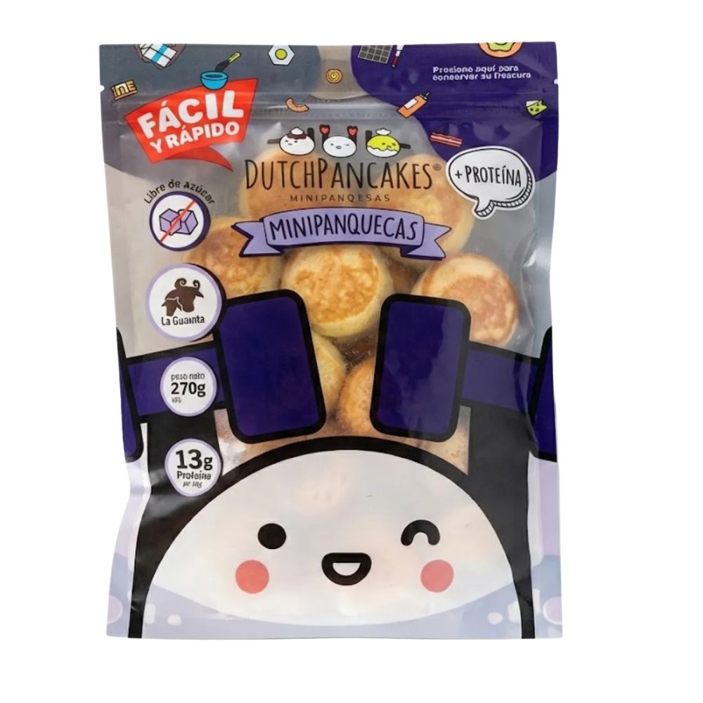 Dutch Pancaques Mini Panquecas Congeladas + PROTEINA Sin Azucar 24 Und