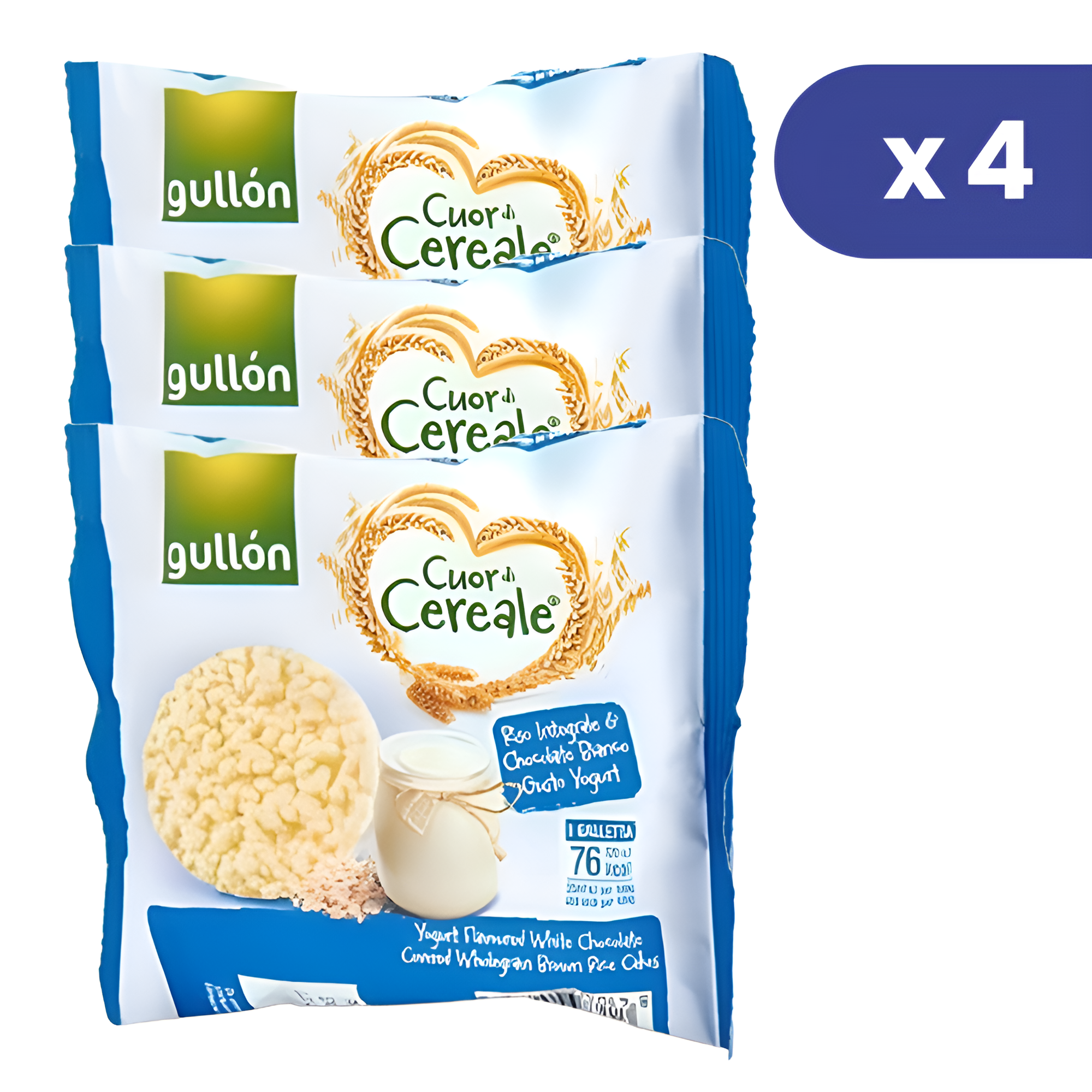 Gullon Tortilla De Arroz Integral Chocolate Blanco Sin Gluten 125gr Pack 4 Und