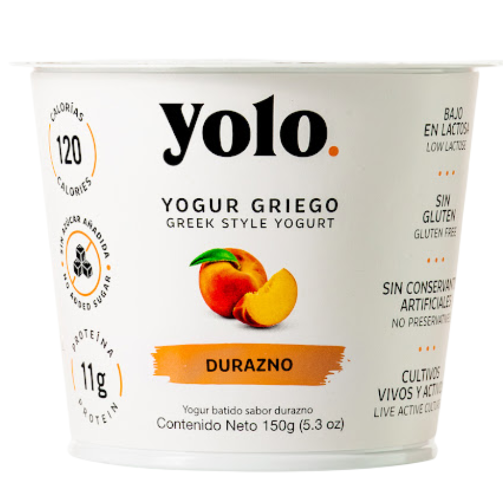 Yogurt Griego Yolo Durazno150 gr