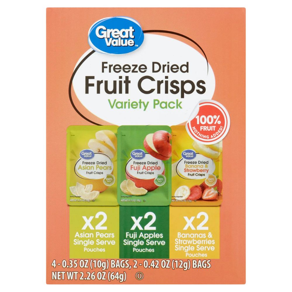 Great Value Freeze Dried Fruit Crisps Variety Pack 64gr 6und