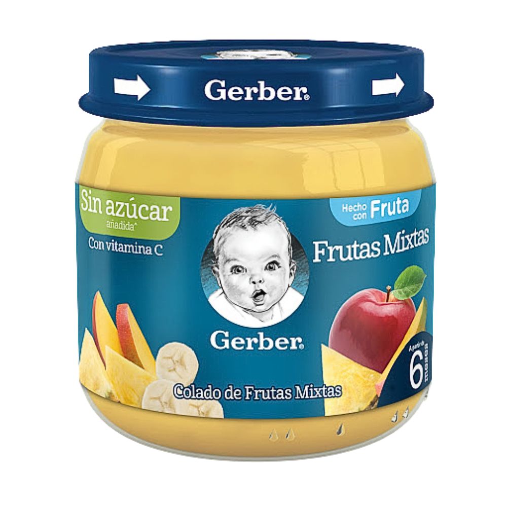 Compota Gerber Frutas Mixtas Sin Azucar 113gr