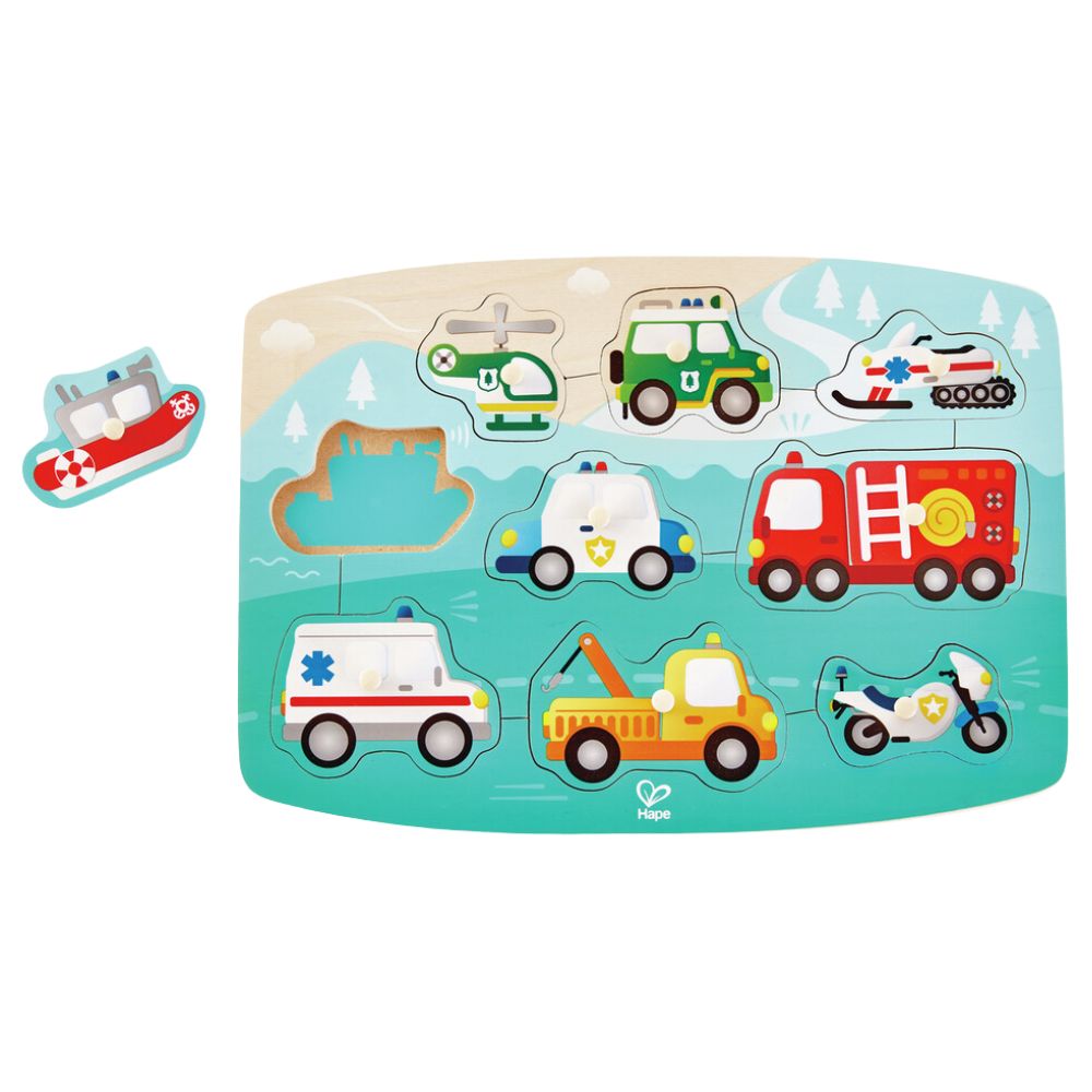 Hape Emergency Peg Puzzle 10 Pieces 24m+