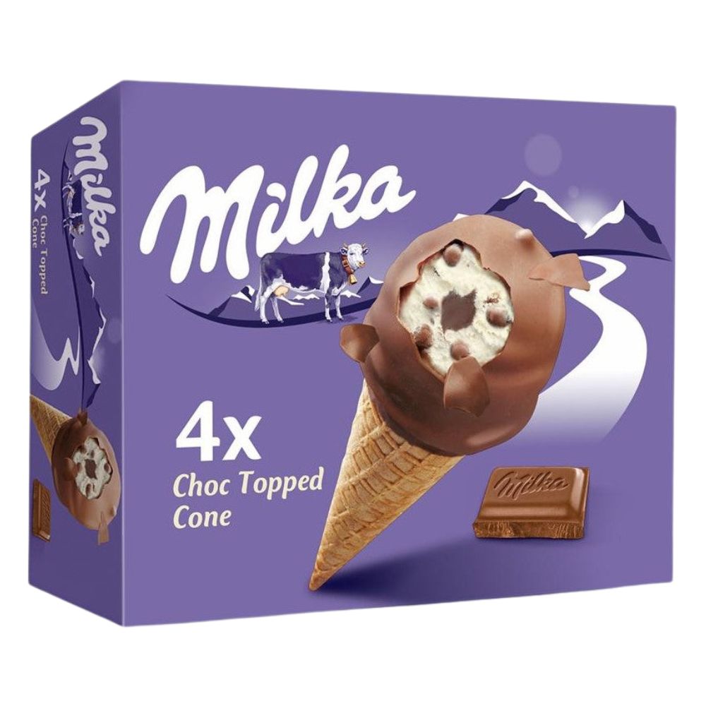 Helados Milka 4 Unidades Choc Topped Cone