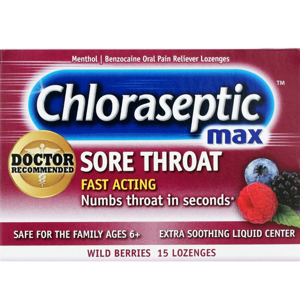 Chloraseptic Max Wild Berries Sore Throat 15 Tabletas