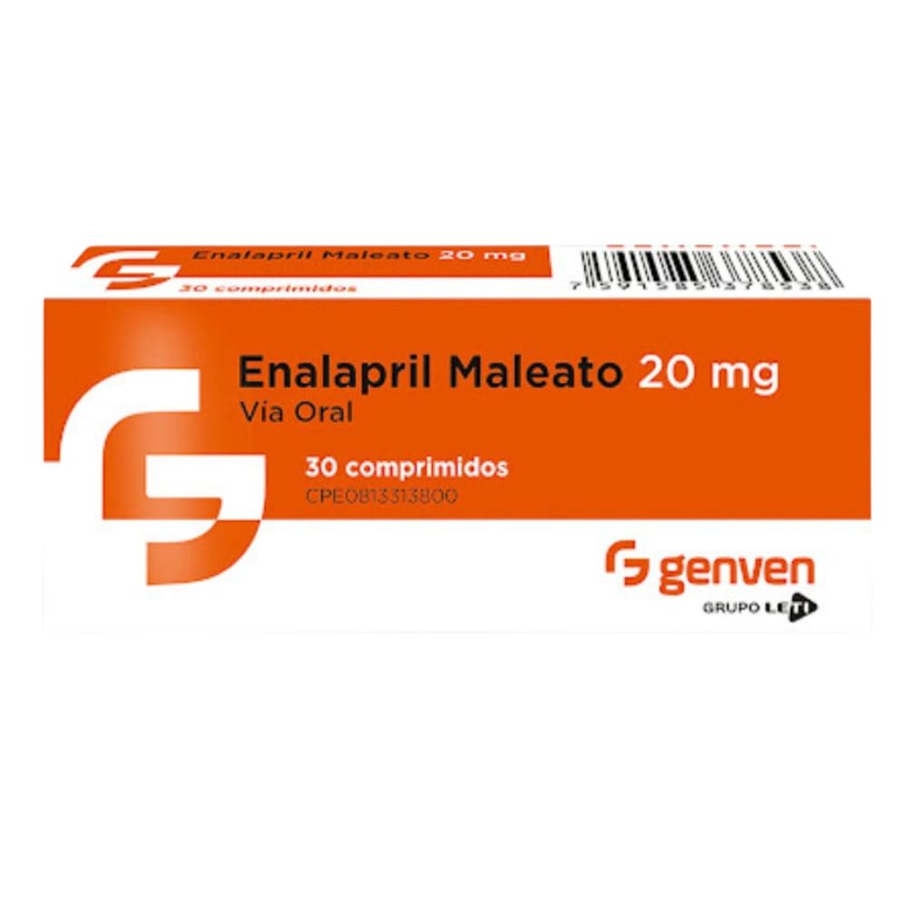 Enalapril Maleato 20mg 10 Comprimidos