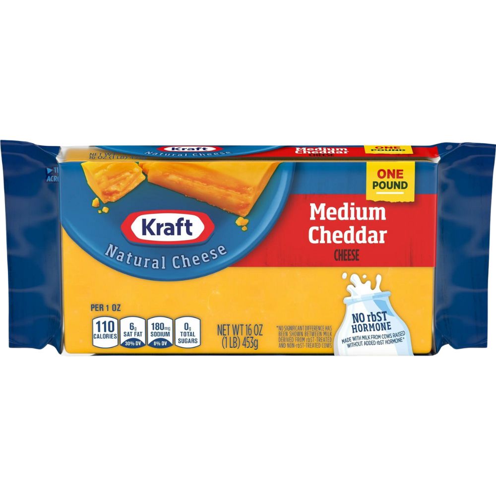 Kraft Medium Cheddar Natural Cheese 453gr