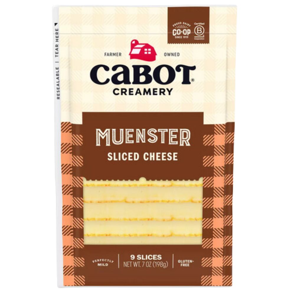 Cabot Creamery Muenster Sliced Cheese 198gr