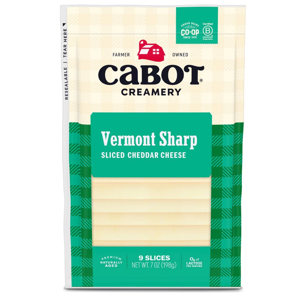 Cabot Creamery Vermont Sharp Sliced Cheedar Cheese 198gr