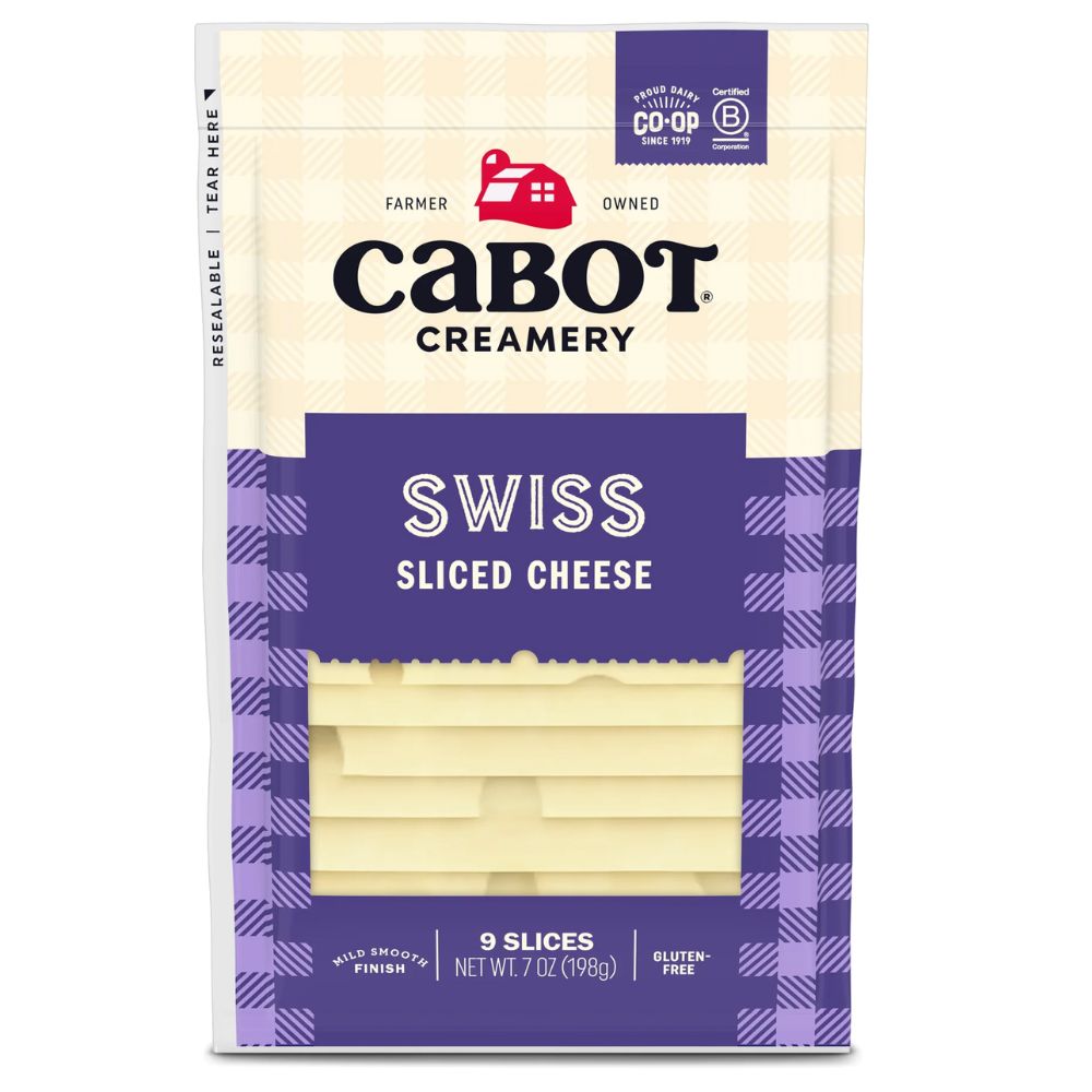 Cabot Creamery Swiss Sliced Cheese 198gr