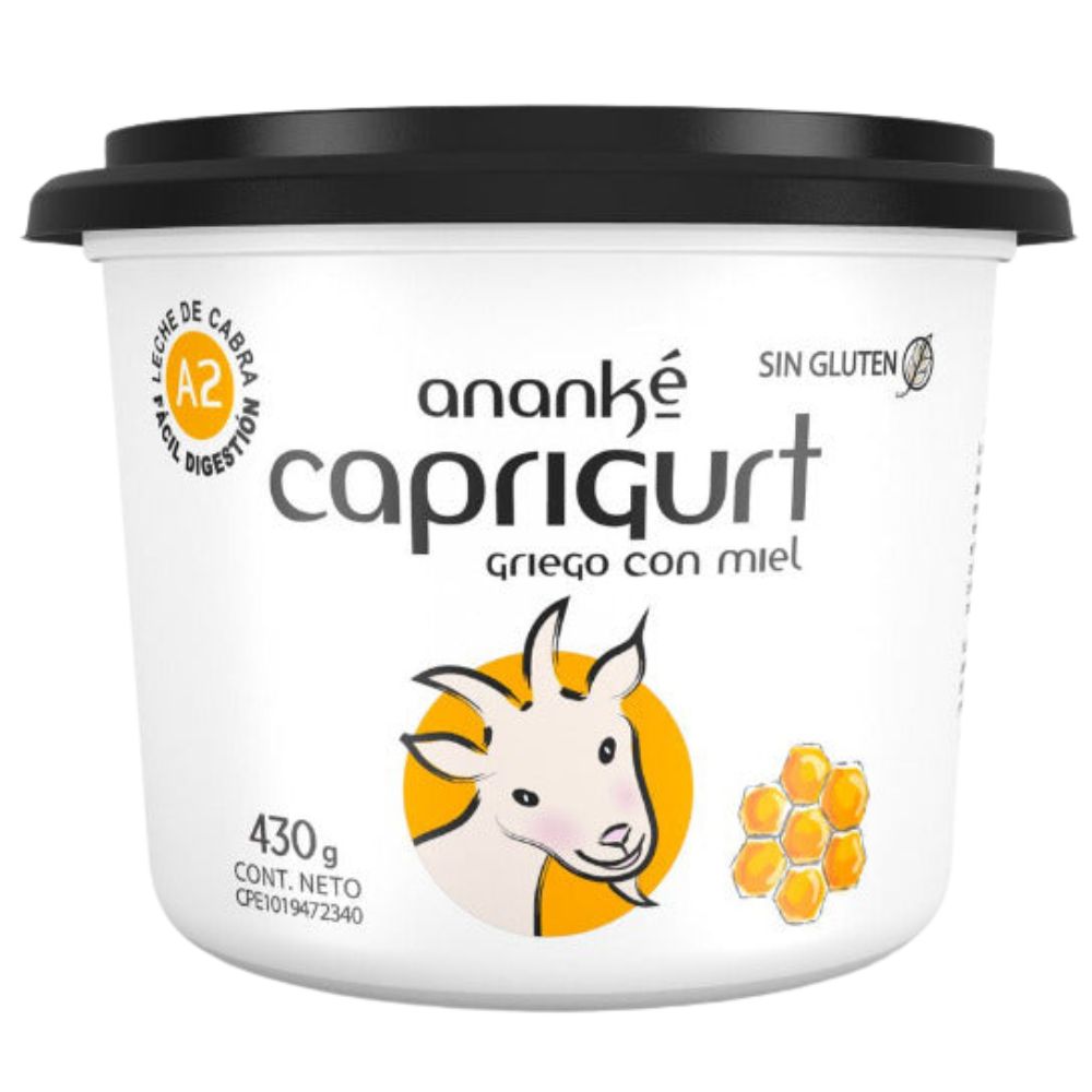 Yogurt Ananké Caprigurt Estilo Griego Leche De Cabra Con Miel 430g