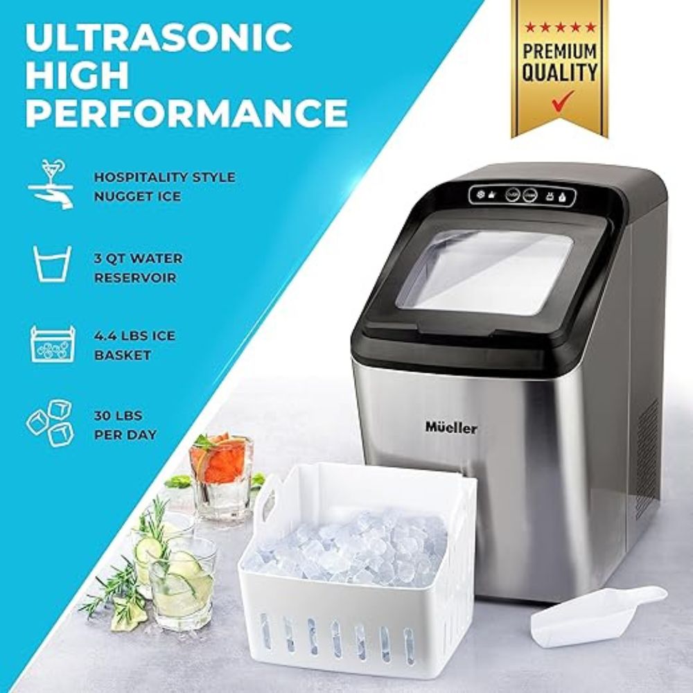 Mueller UltraSonic Fabricador de Hielo Nugget Ice 30lbs Of Ice Per Day (Recomendado por Sascha)