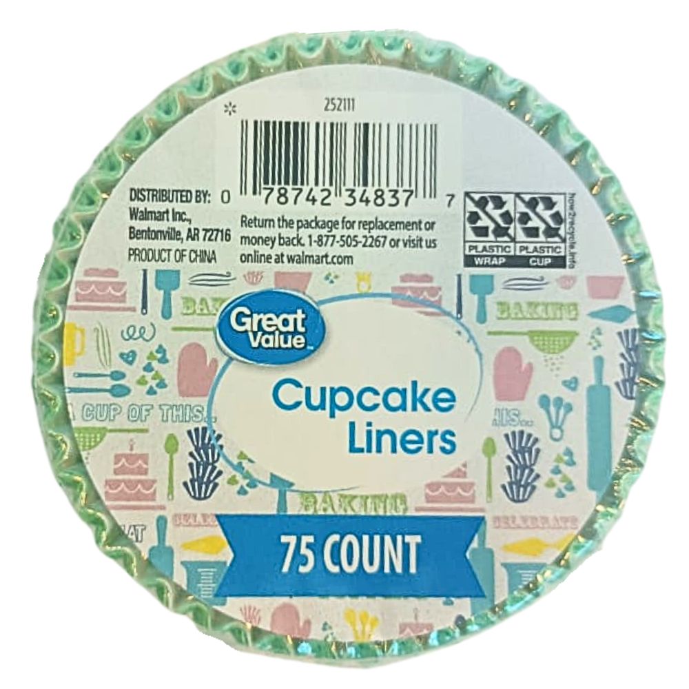 Great Value Cupcake Liners 75und