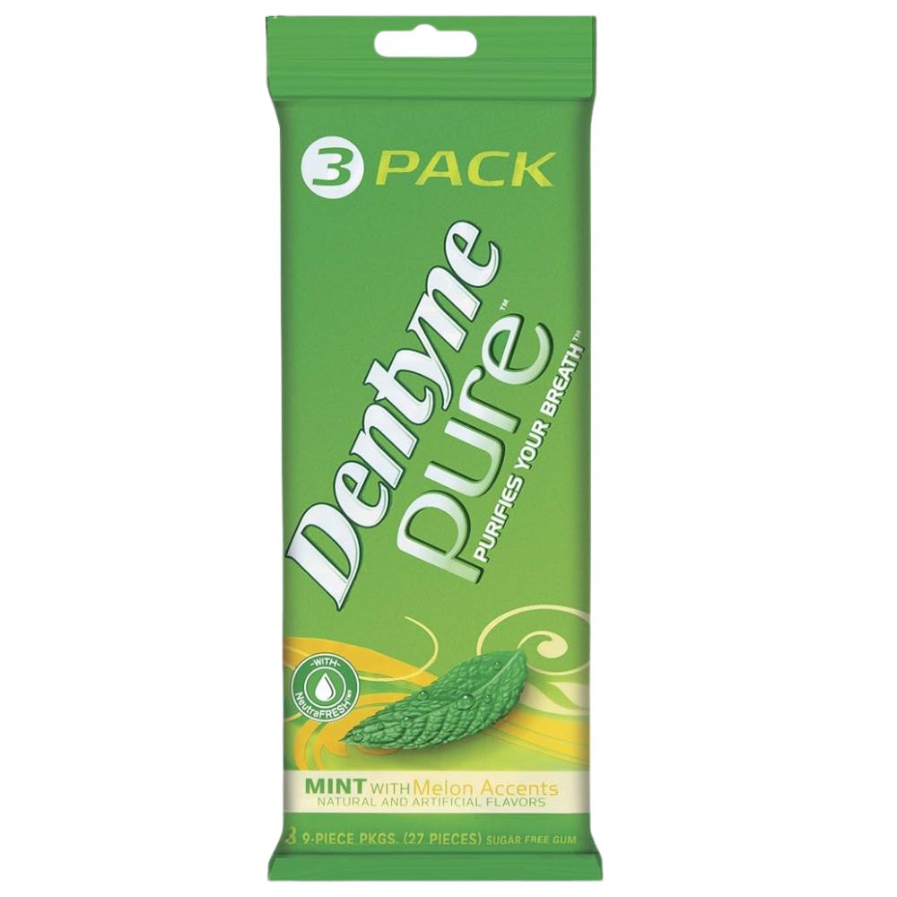 Dentyne Pure Mint With Melon Accents Gum 3 Packs