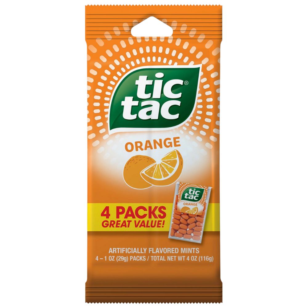 Tic Tac Orange Flavored Mints 4 Packs 116gr