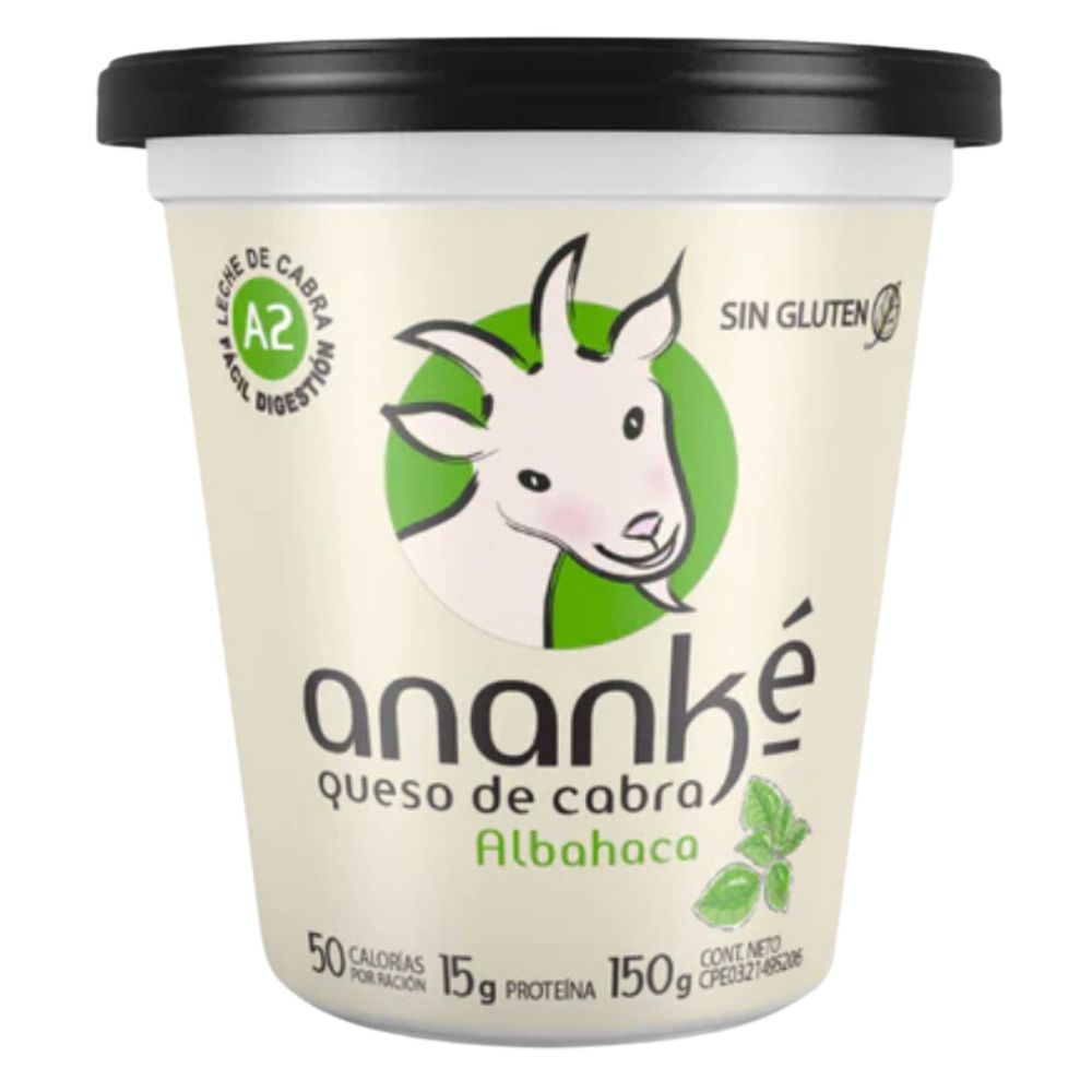 Queso De Cabra Ananké Cremoso Albahaca 150g