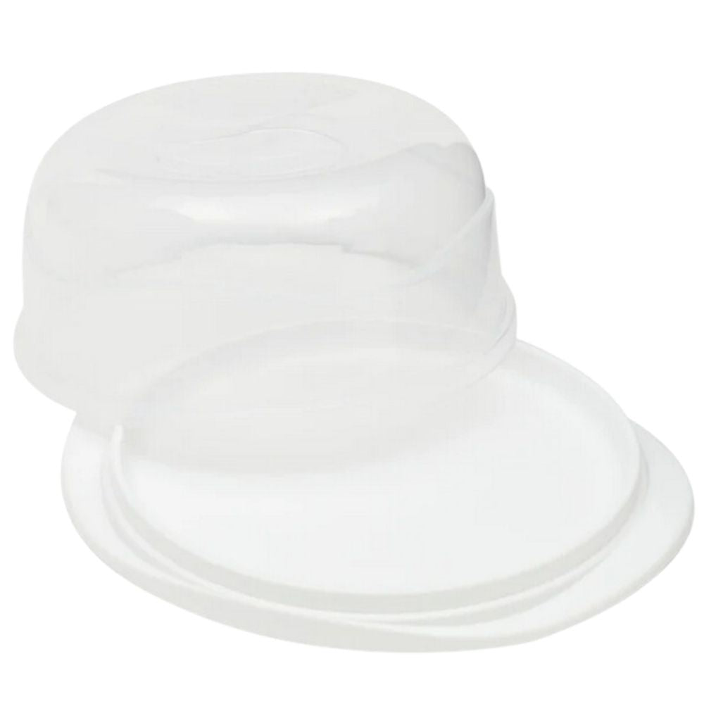 Plato con Tapa de Plastico para Tortas Home Basics