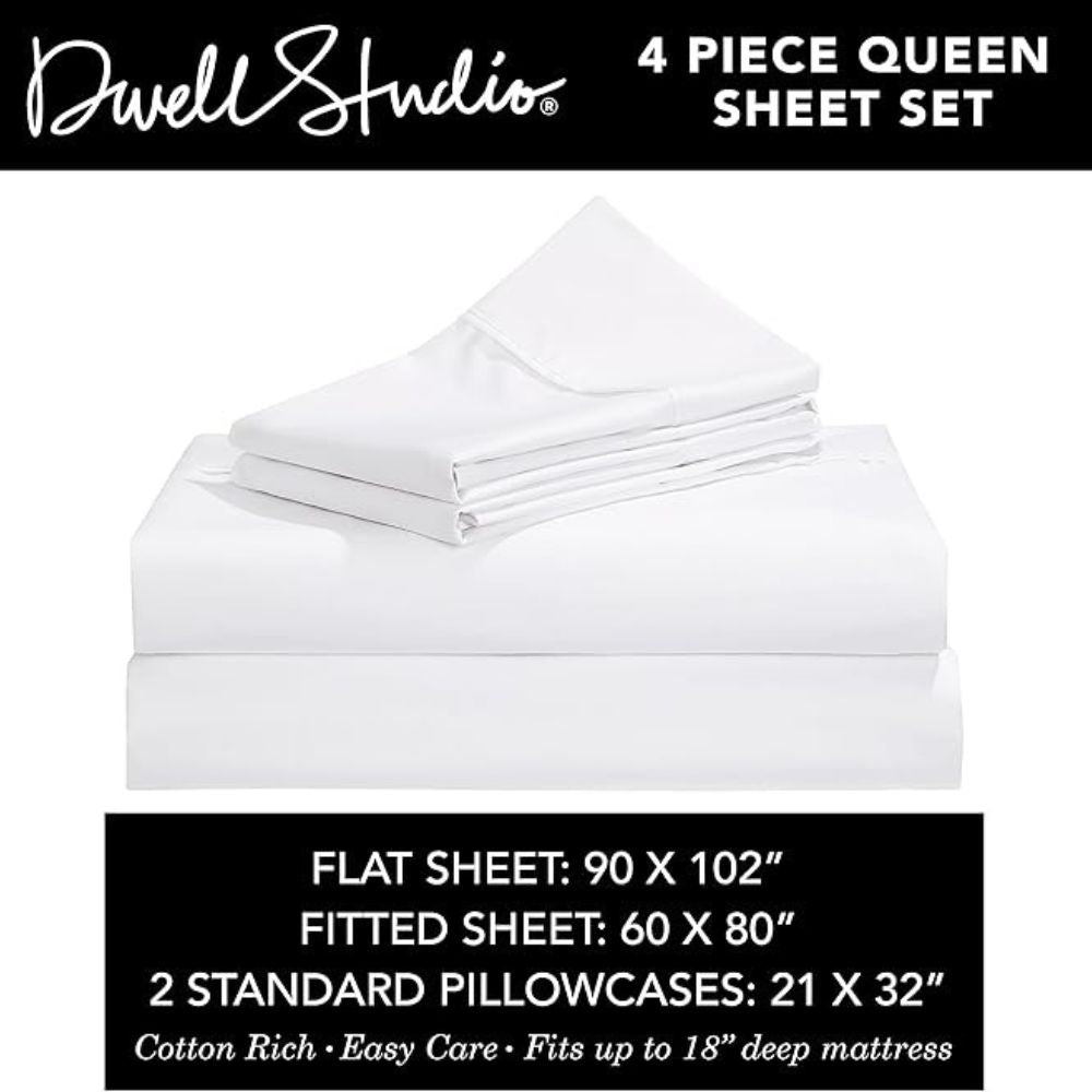 Dwell Studio Queen Sheet Set Cotton Rich 4 Pieces