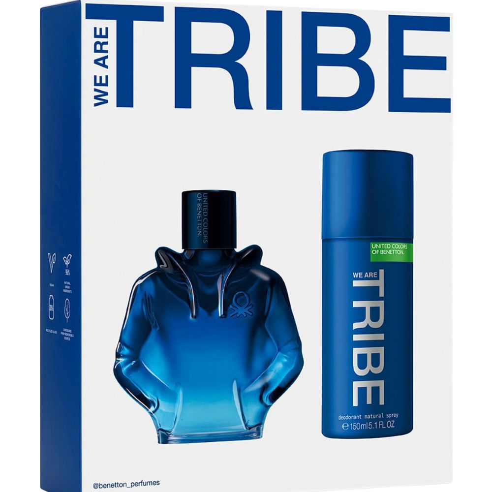 Benetton We Are Tribe Eau De Toilette 90ml + Deodorant Natural Spray 150ml Set