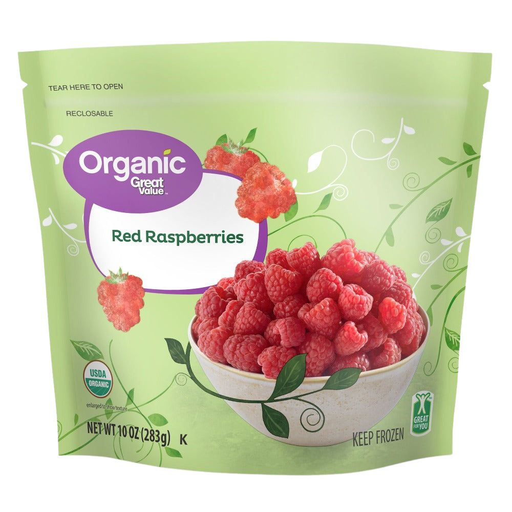 Frambuesas Red Raspberries Great Value Organic  283 gr