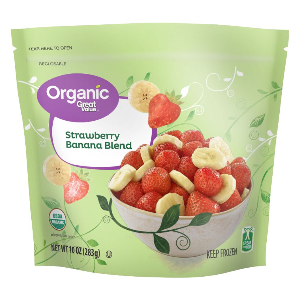 Great Value Organic Frozen Strawberry Banana Blend 283 gr