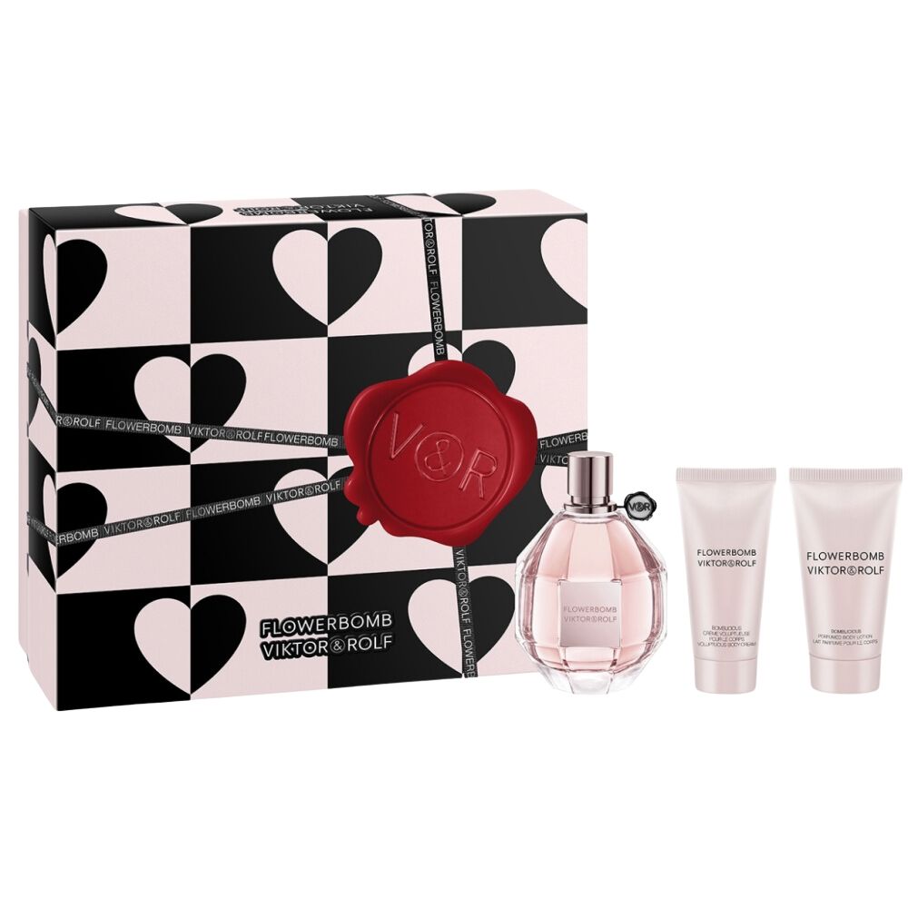 Viktor Rolf Set Flowerbomb Eau De Parfum 100ml + Body Lotion 50ml Body Cream 40ml For Woman 3und