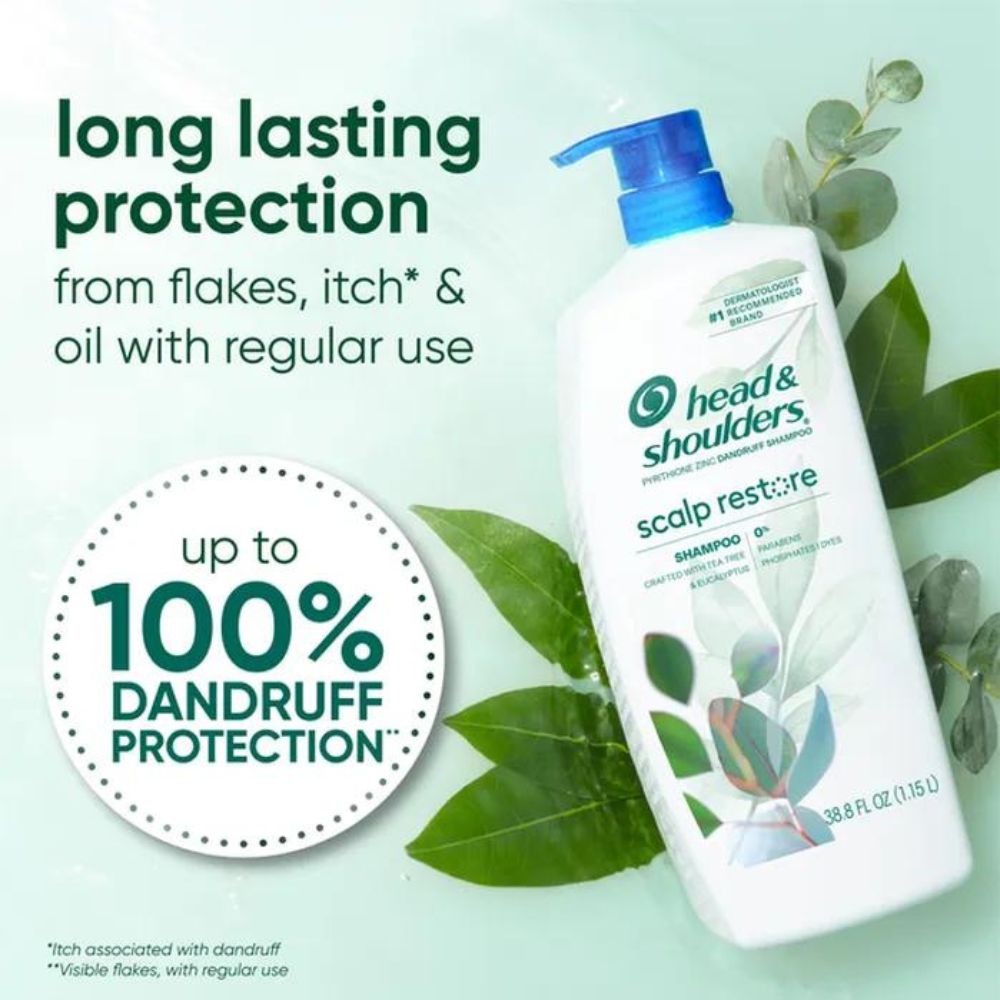 Head & Shoulders Shampoo Scalp Restore Tea Tree and Eucalyptus 1.15 Li