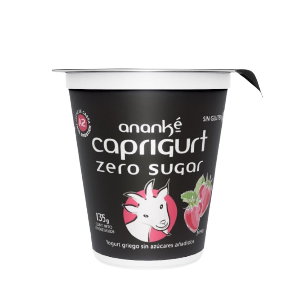 Yogurt Ananké Caprigurt Zero Estilo Griego Leche De Cabra Fresa 135g