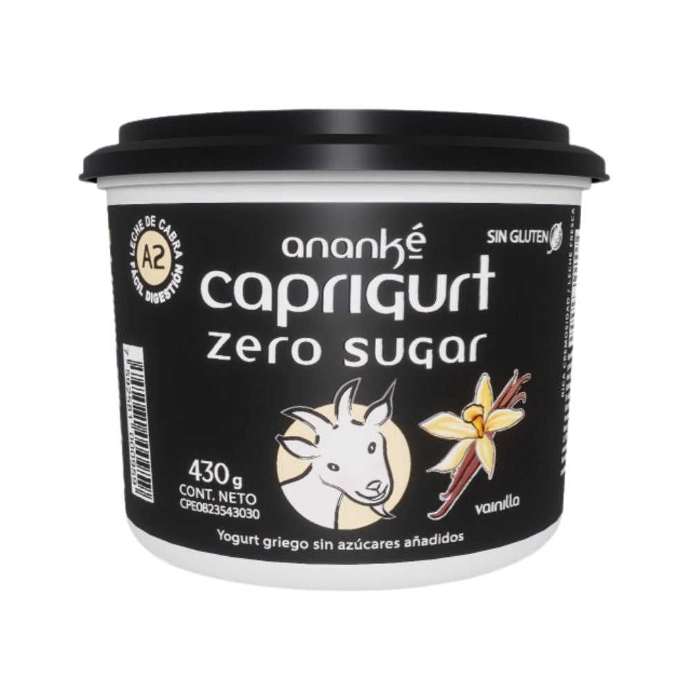 Yogurt Ananké Caprigurt Zero Estilo Griego Leche De Cabra Vainilla 430gr