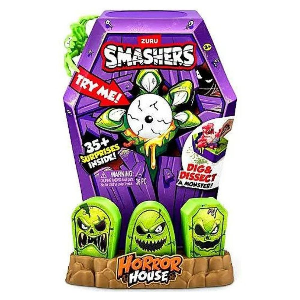 Zuru Smashers Horror House Try Me Dig & Dissect A Monster Araña Verde 36pc