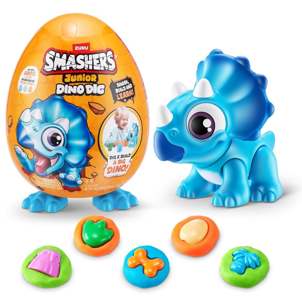 Zuru Smashers Junior Dino Dig Azul 500g 18pc