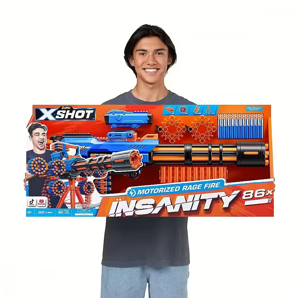 Zuru XShot Insanity Motorized Rage Fire 8+